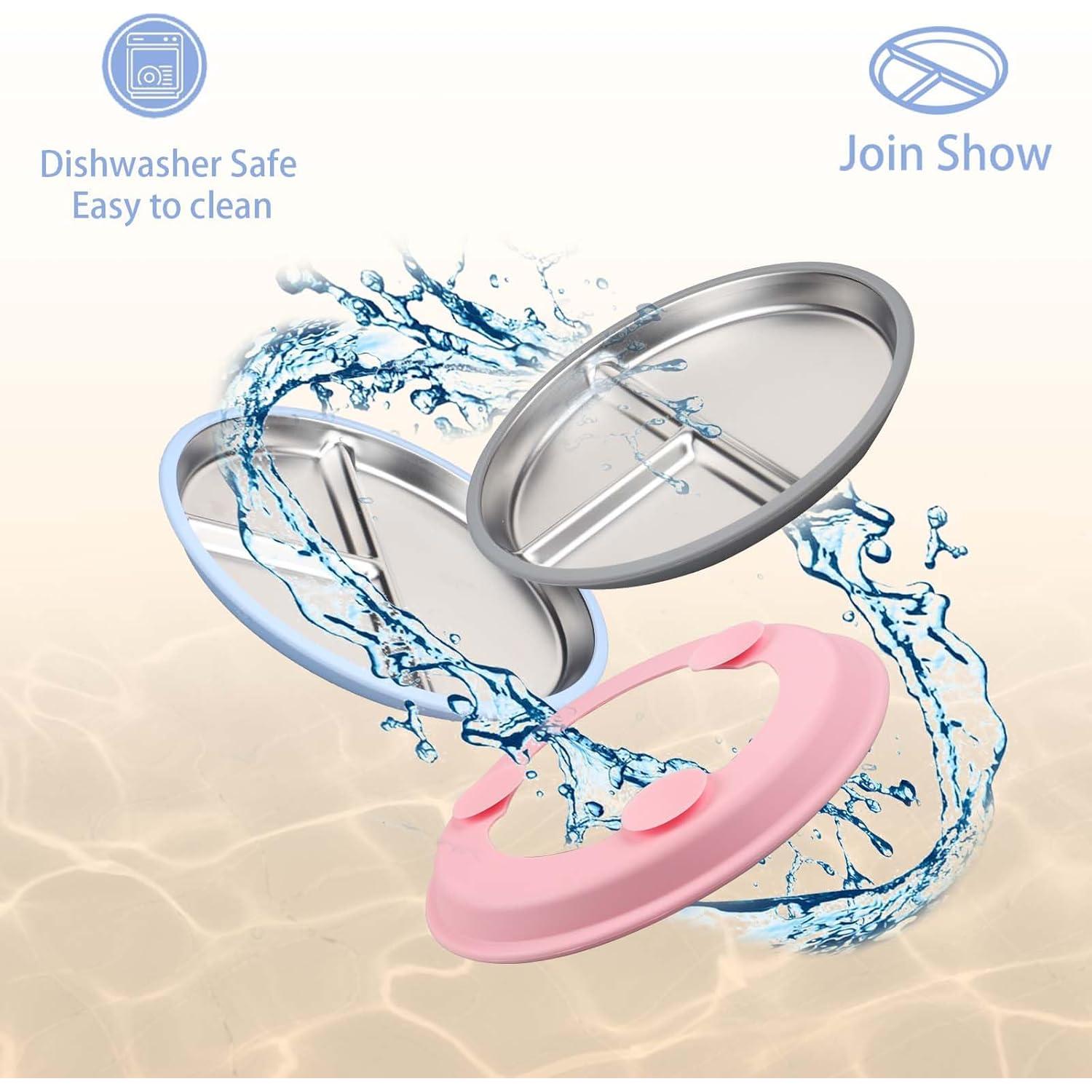 Plato Dividido de Acero Inoxidable Joinshow para Bebés 22.86 cm