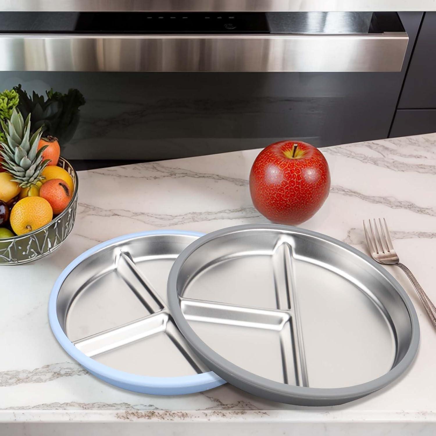 Plato Dividido de Acero Inoxidable Joinshow para Bebés 22.86 cm