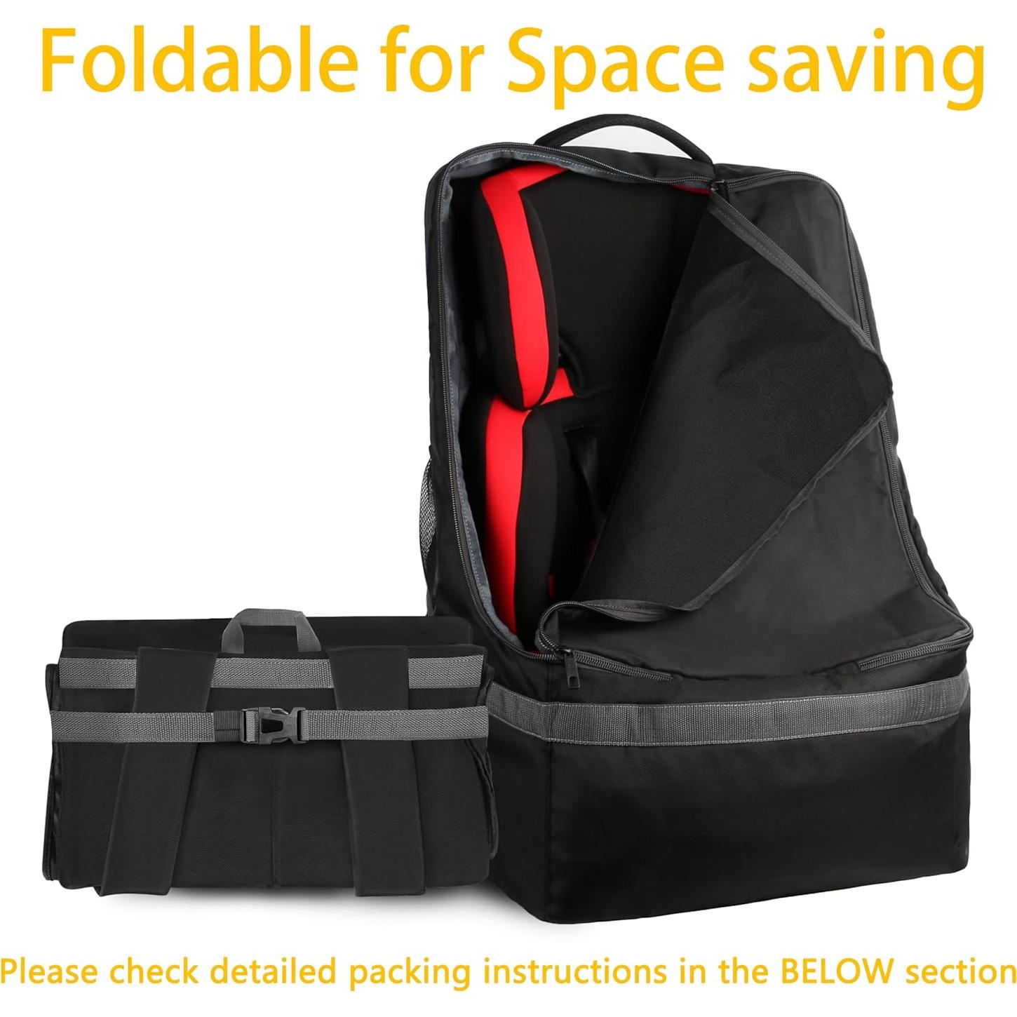 Mochila de Viaje YOREPEK para Asiento de Coche Negro 43x43x71cm