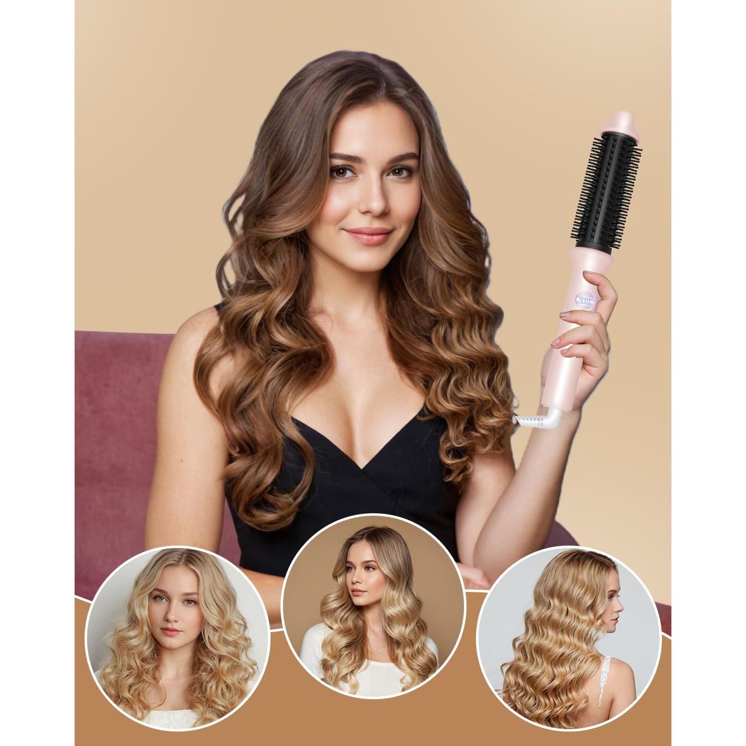 Cepillo Térmico Avvnee 1.26" Rosa - 10 Temperaturas, Antifrizz