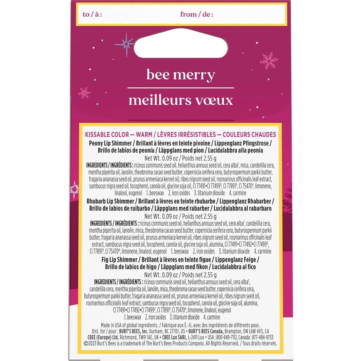 Conjunto de Regalo Color Besable Cálido Burt's Bees 1 EA