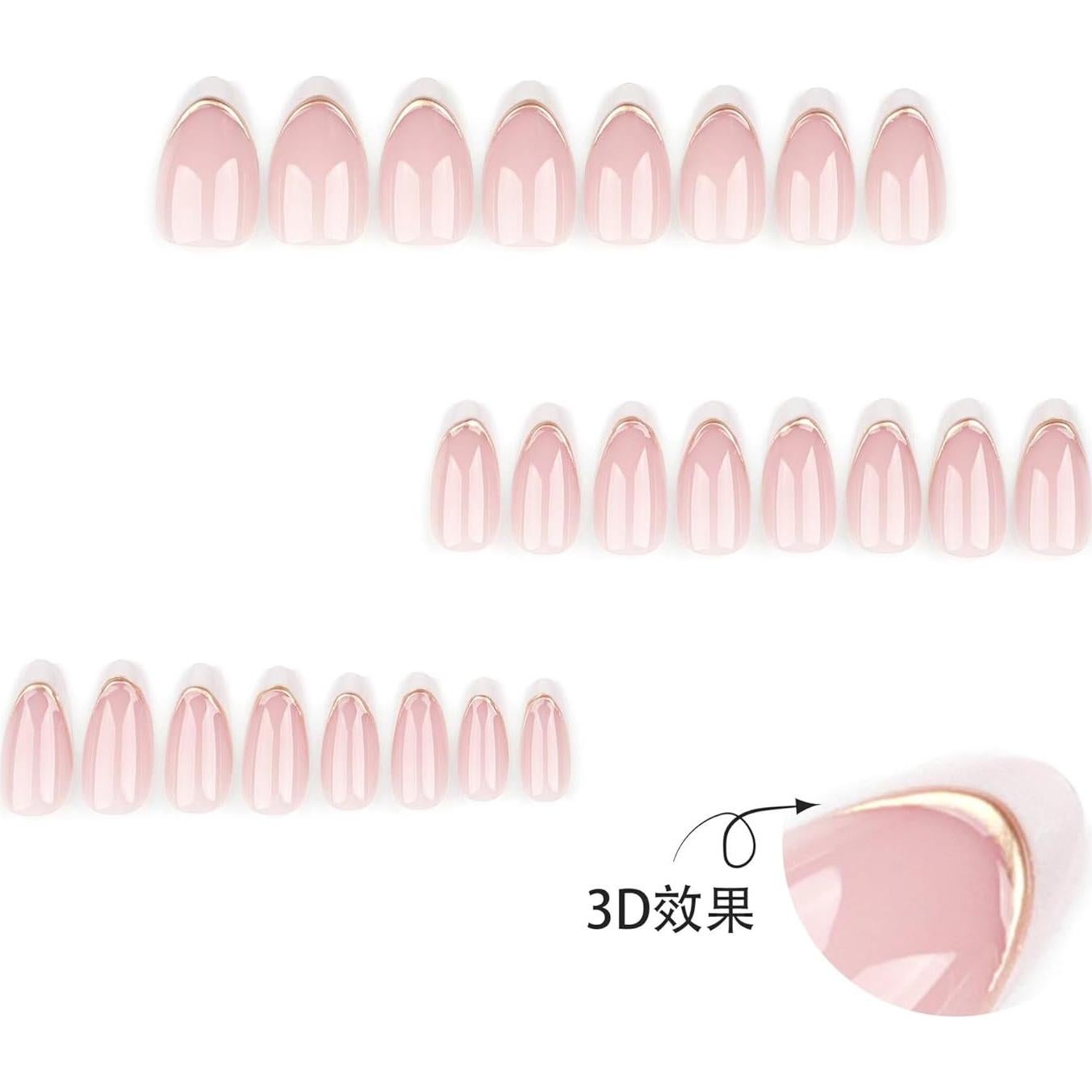 Uñas Postizas Punta Francesa Blanca NBNTGH - 24 Piezas