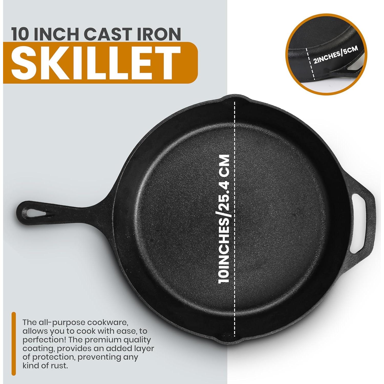 Sartén Utopia Kitchen Hierro Fundido 25.4 cm Pre-Sazonada