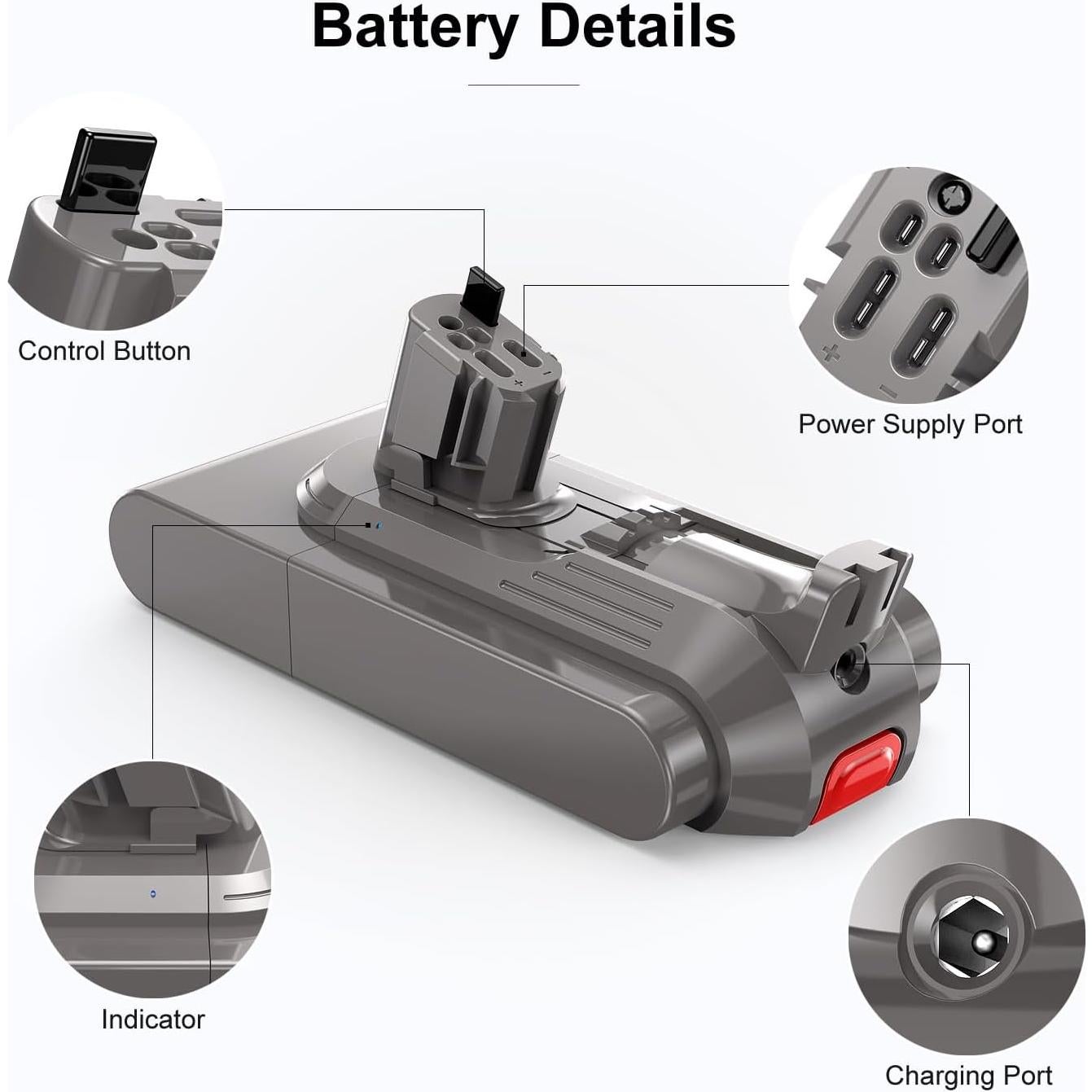 Batería de Reemplazo NASTIMA 25.2V 4500mAh para Dyson V11 Click-in