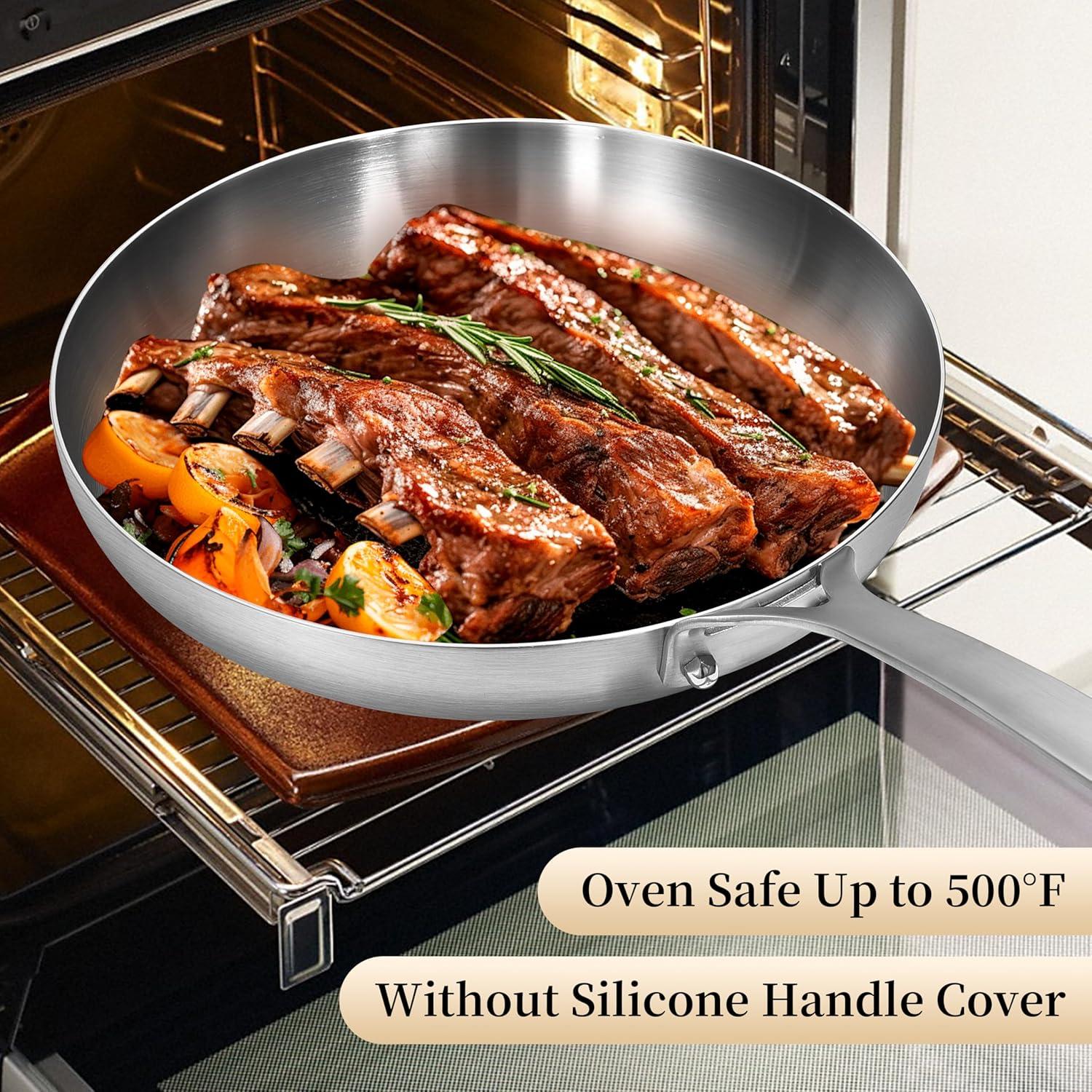 Sartén de Acero Inoxidable Inqibee 21.6 cm con Tapa