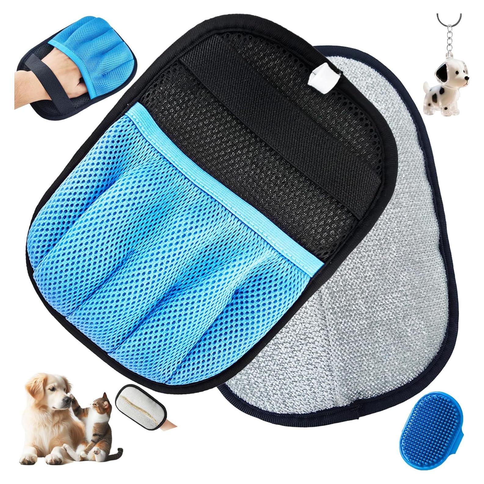 Guante Quitapelos para Mascotas BHXGLWK Azul Reutilizable