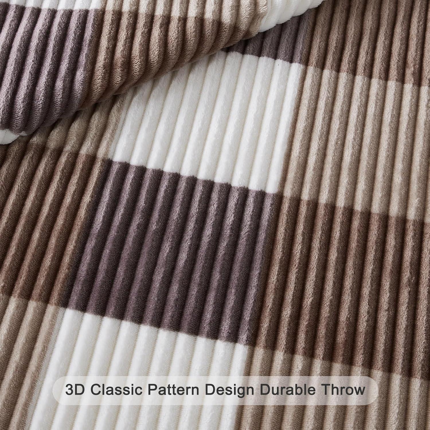 Manta de Sherpa Gracelife Beige 152x203 cm A Cuadros