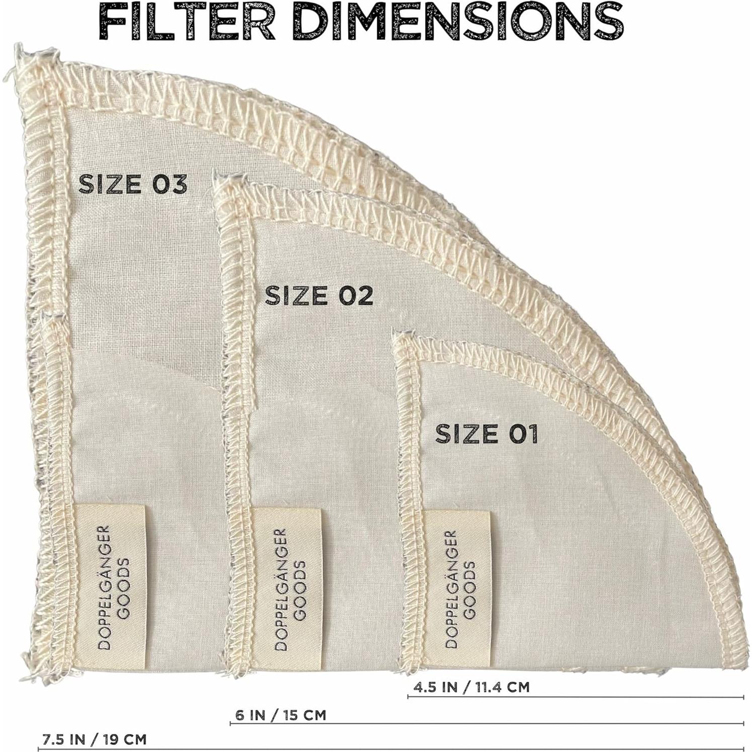 Filtros de Café Reutilizables Doppeltree Hario V60 01 - 2 Piezas