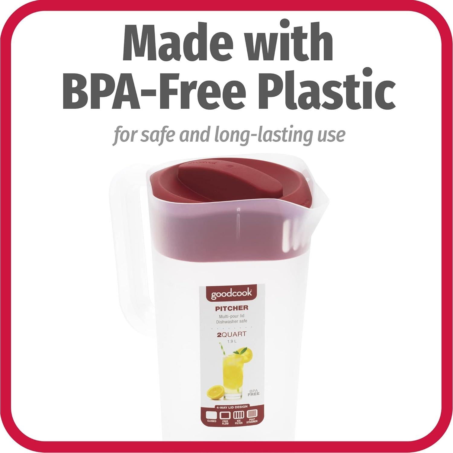 Jarra de Plástico GoodCook 1/2 Galón con Tapa Colador