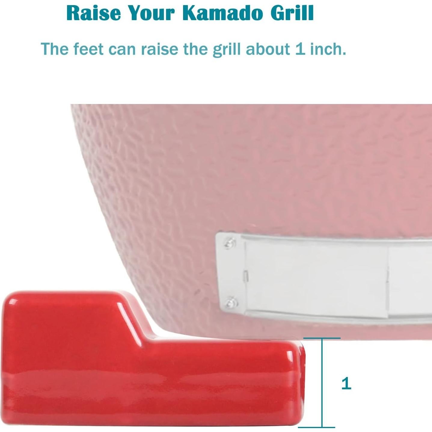 Juego de Patas de Parrilla Cerámica KAMaster Set de 3 Rojo