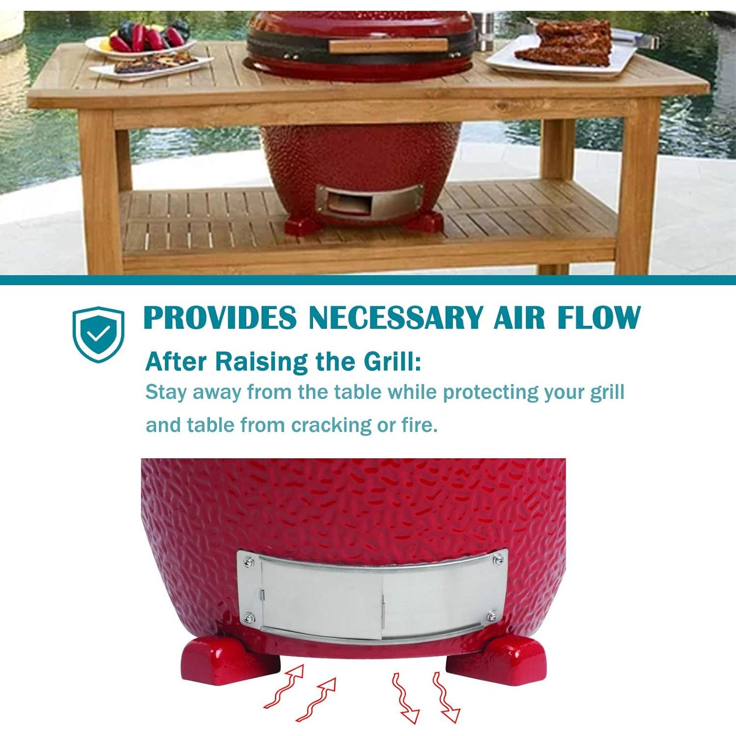 Juego de Patas de Parrilla Cerámica KAMaster Set de 3 Rojo