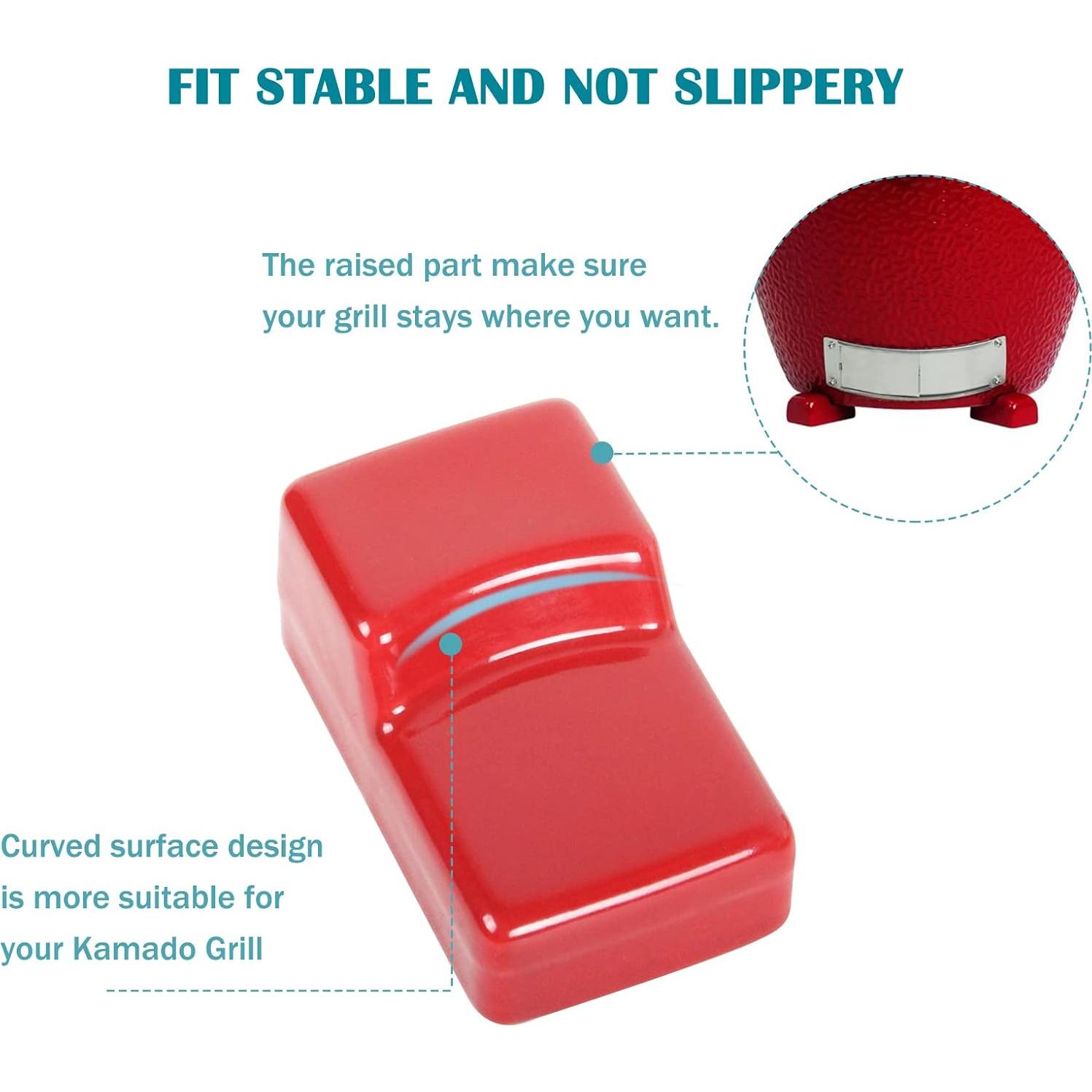 Juego de Patas de Parrilla Cerámica KAMaster Set de 3 Rojo