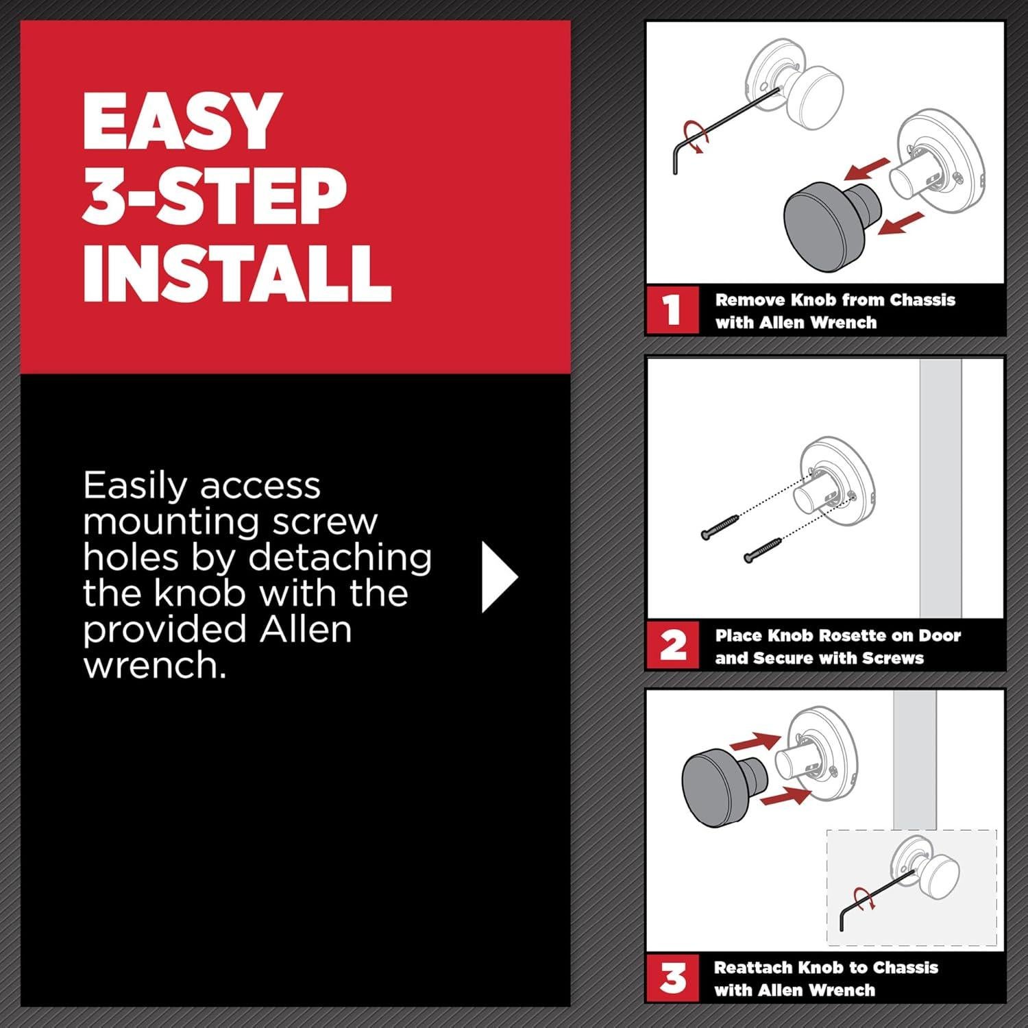 Pomo de Puerta Dummy Kwikset Pismo Negro Mate 6.67 cm