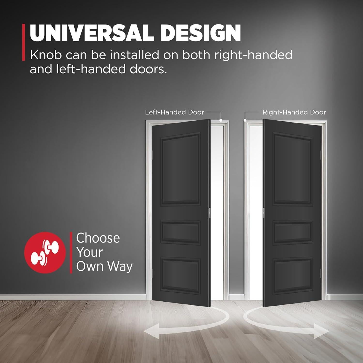 Pomo de Puerta Dummy Kwikset Pismo Negro Mate 6.67 cm