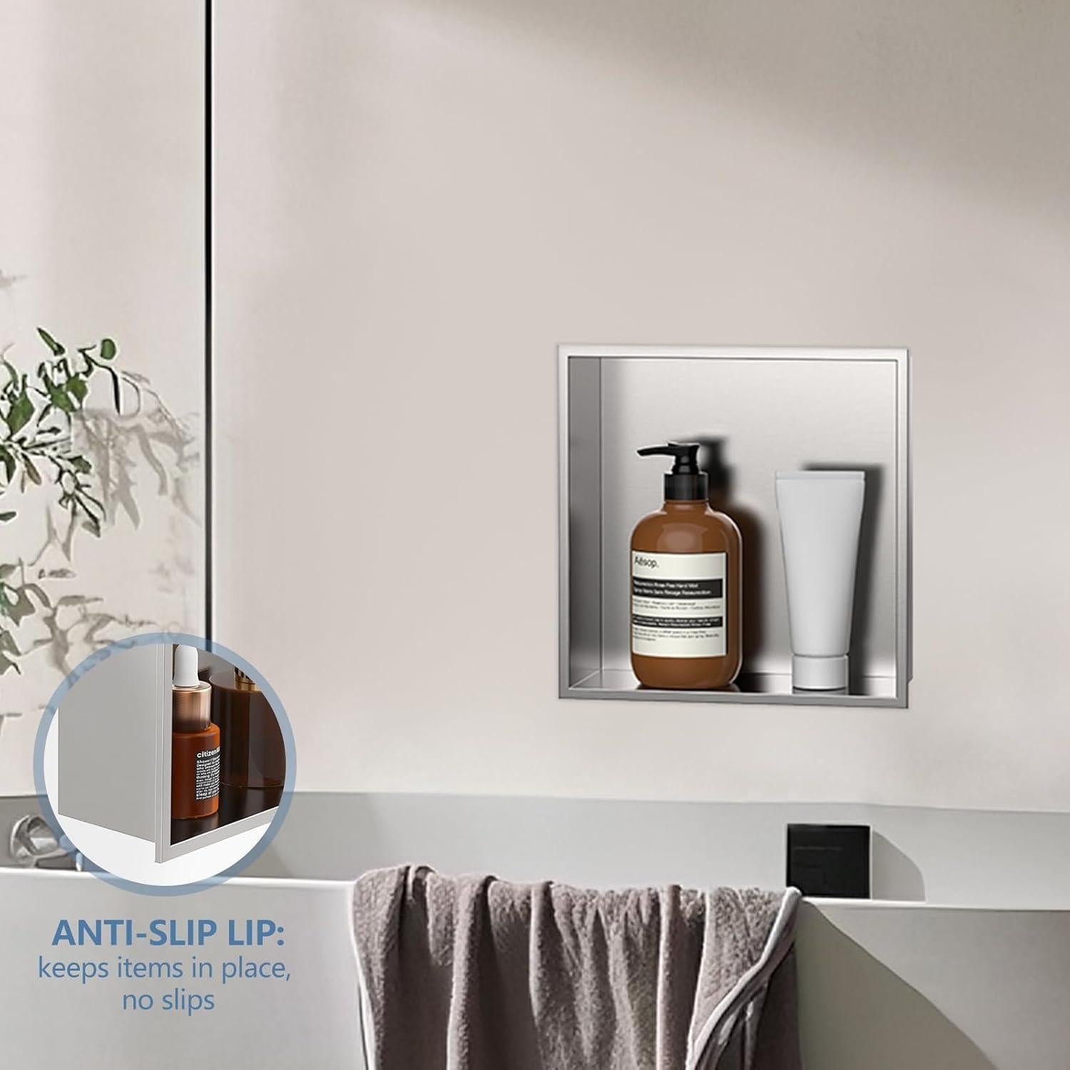 Nicho de Ducha Homevacious 30.48x30.48 cm Acero Inoxidable