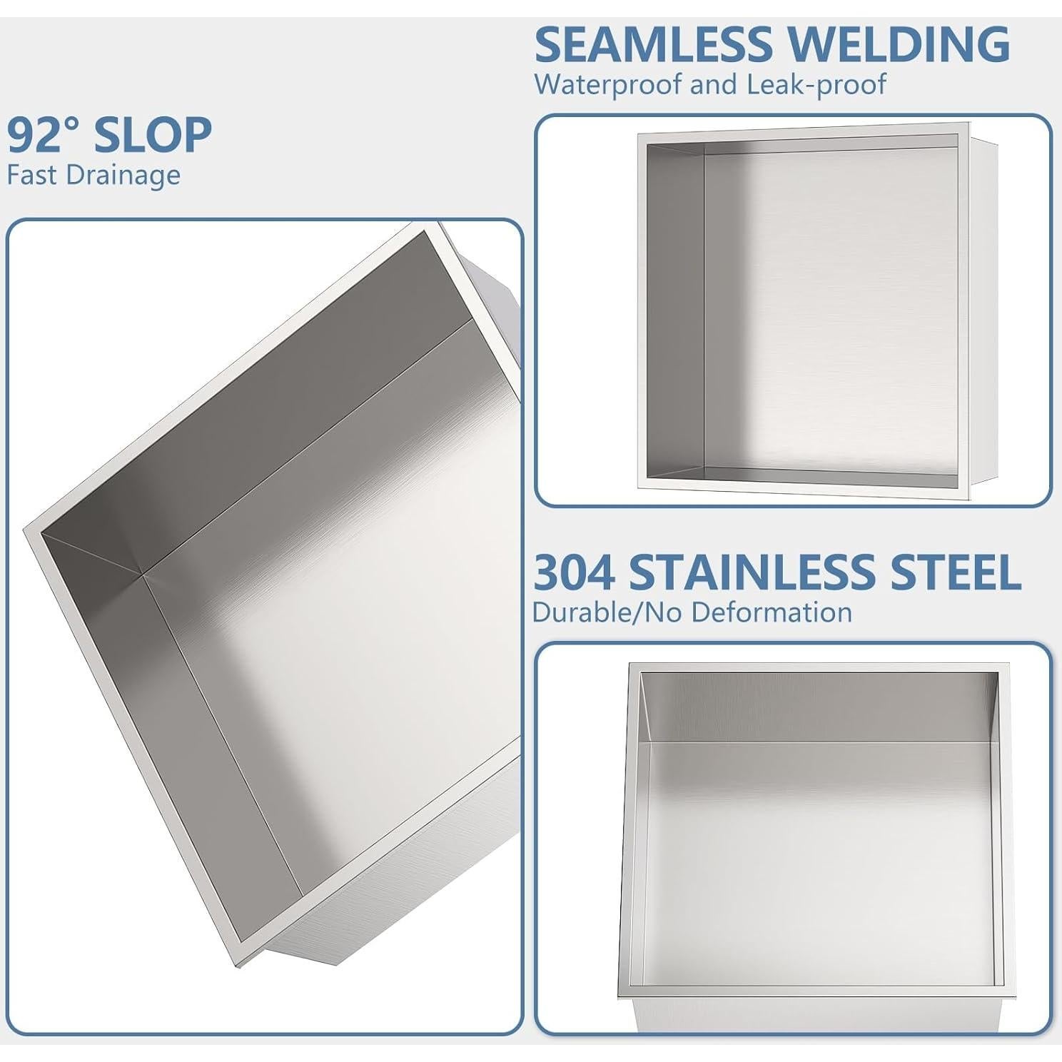 Nicho de Ducha Homevacious 30.48x30.48 cm Acero Inoxidable