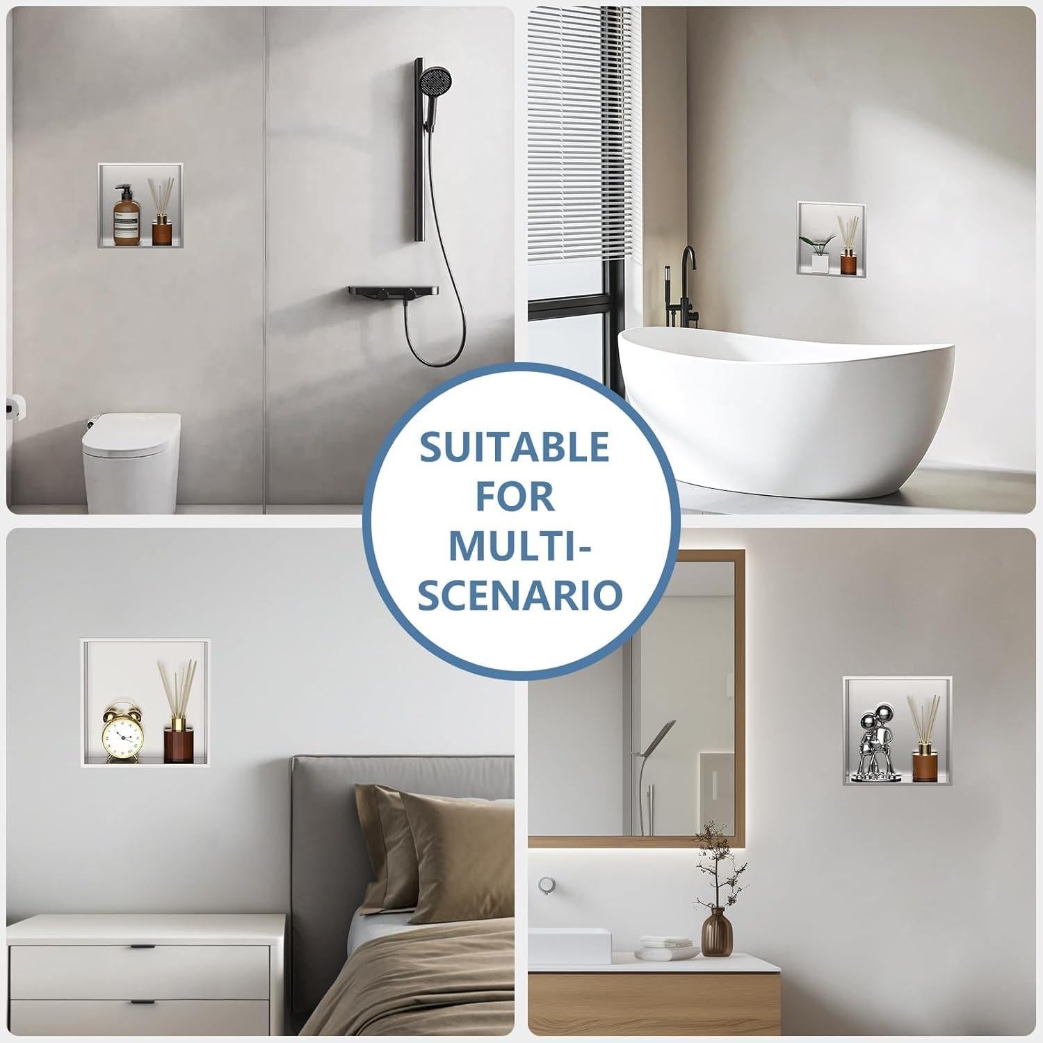 Nicho de Ducha Homevacious 30.48x30.48 cm Acero Inoxidable