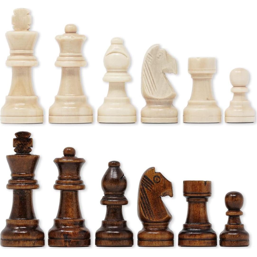 Piezas de Ajedrez de Madera Staunton Da Vinci 32 Piezas 6.35 cm
