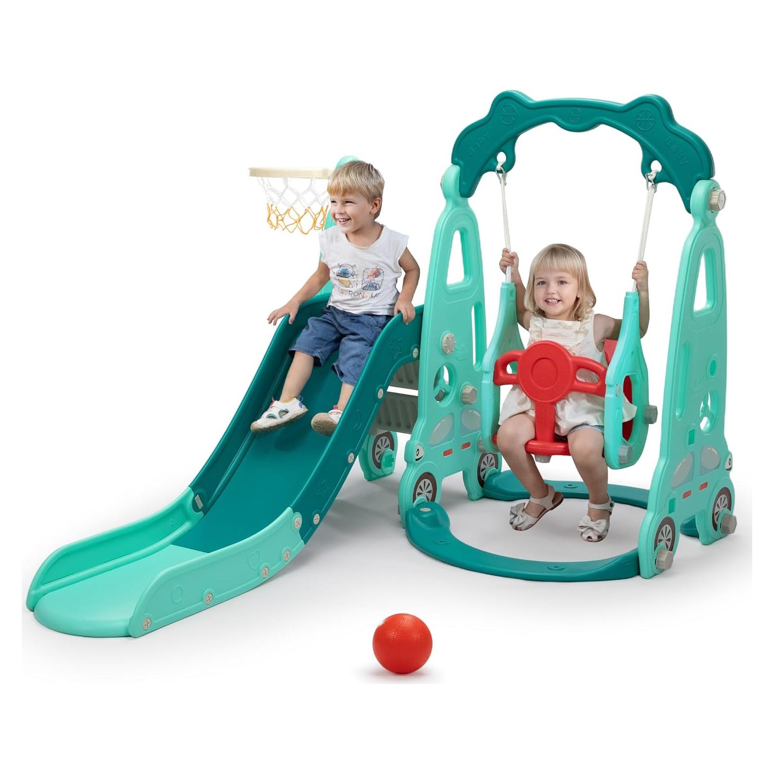 Juego de Escalera y Tobogán 3 en 1 Nyeekoy Azul