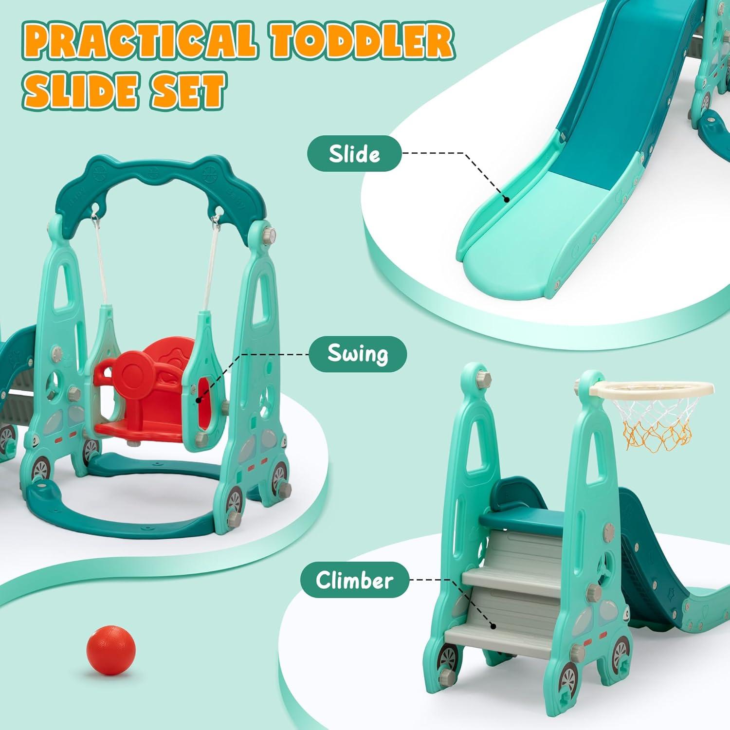 Juego de Escalera y Tobogán 3 en 1 Nyeekoy Azul