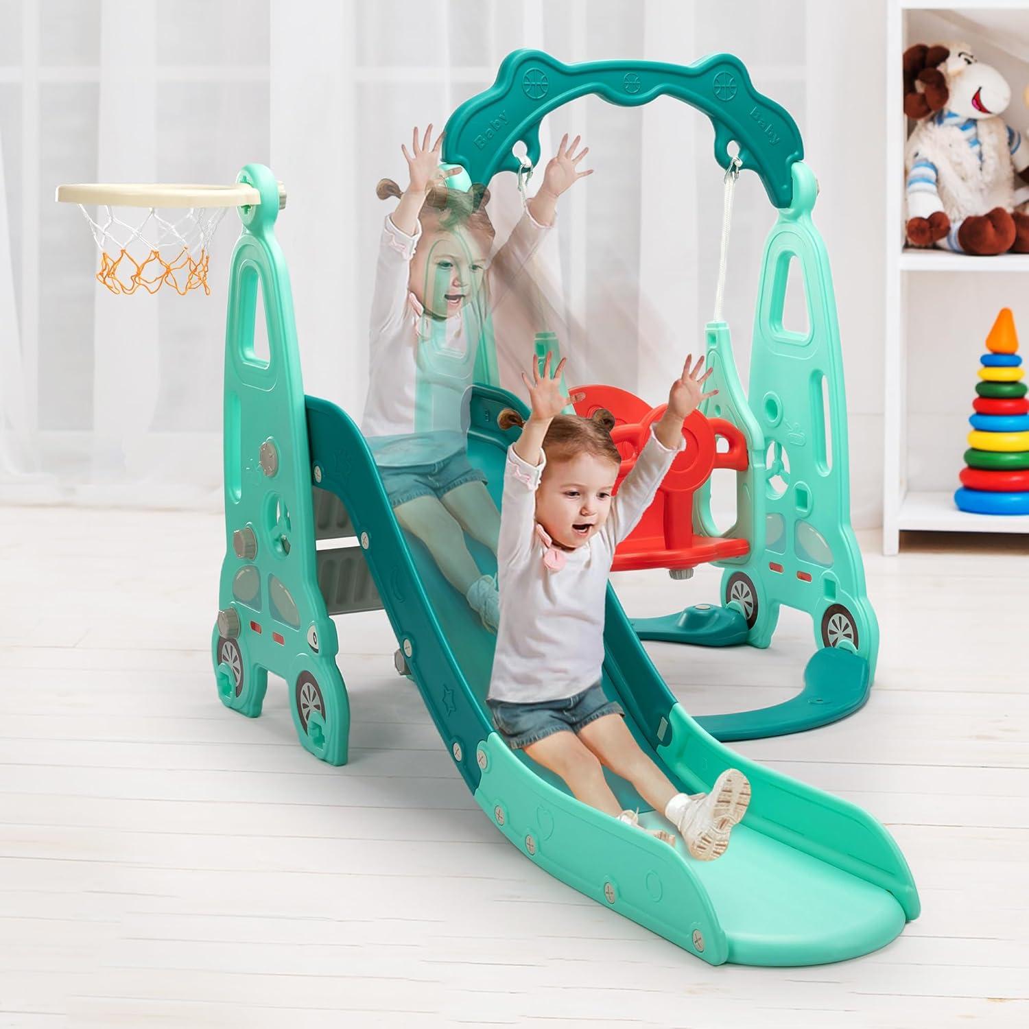 Juego de Escalera y Tobogán 3 en 1 Nyeekoy Azul