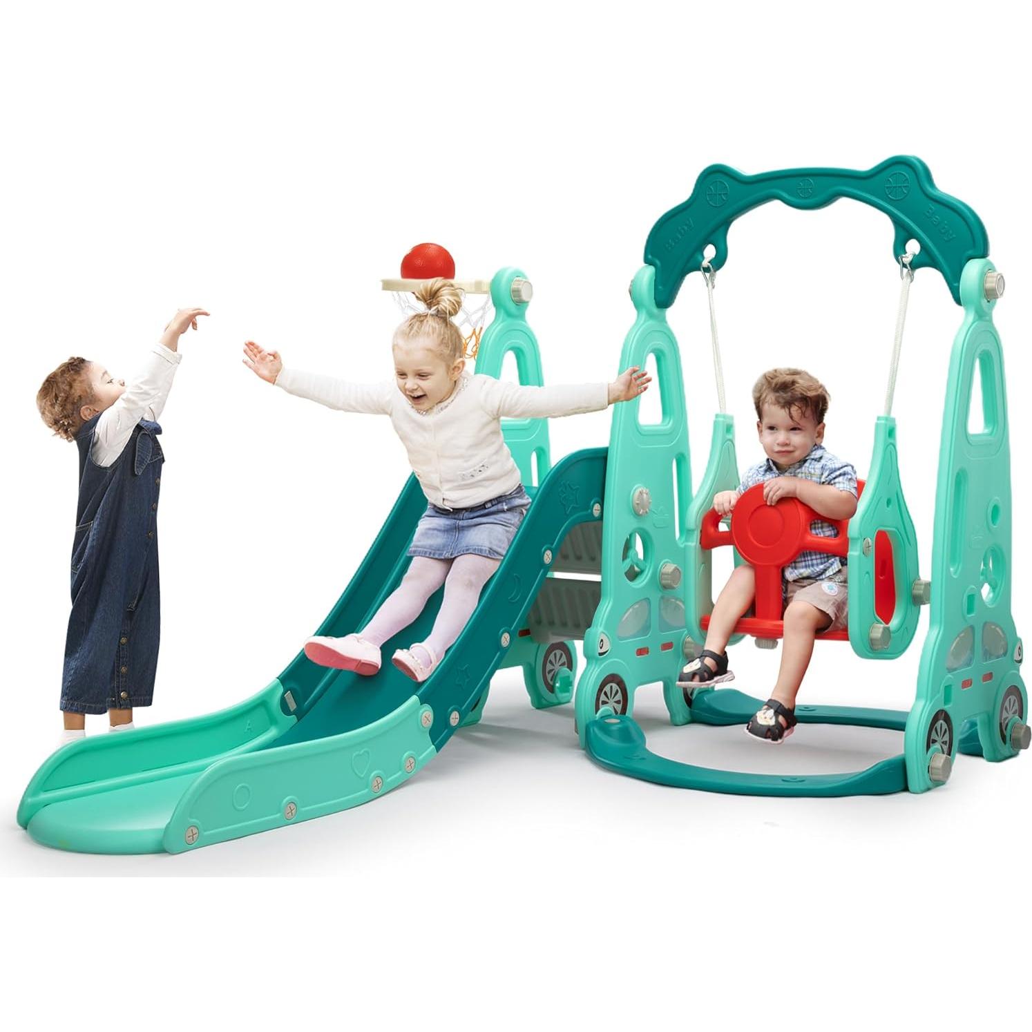 Juego de Escalera y Tobogán 3 en 1 Nyeekoy Azul