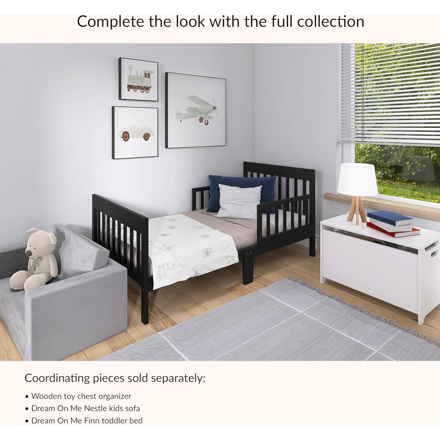 Cama para Niños Dream On Me Finn Negra, Madera de Pino, 134.6x76.2cm