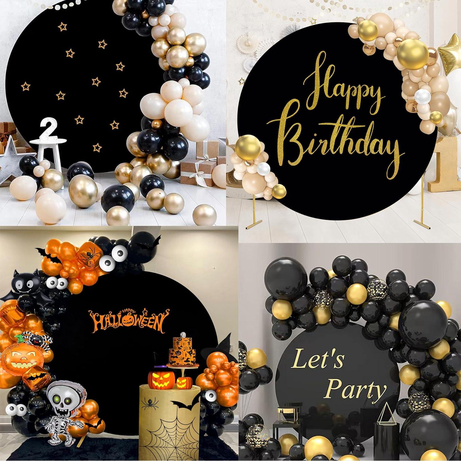 Fondo Redondo Negro 2.2m Jditngp para Fotografía y Decoración