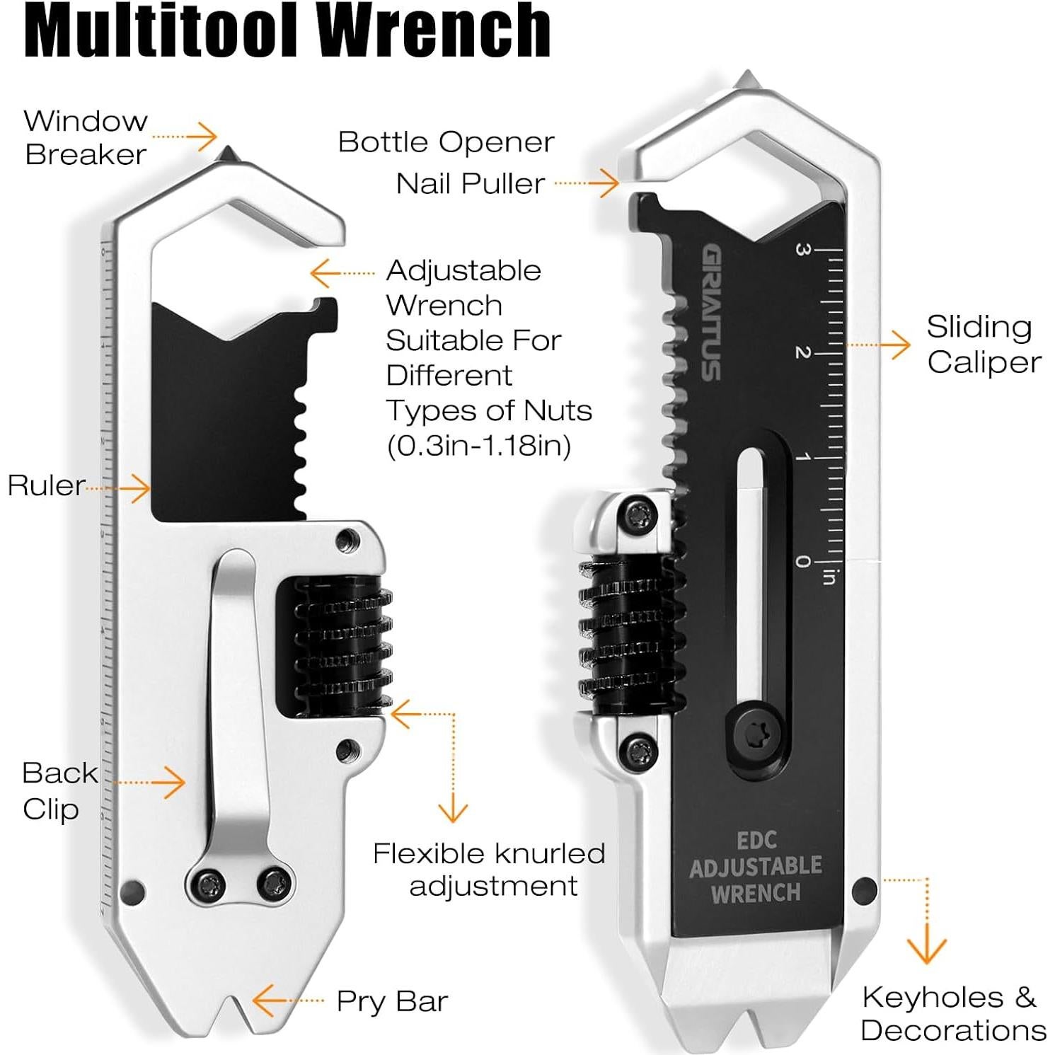 Llave Multiherramienta GIRIAITUS 9 en 1 Compacta de Acero