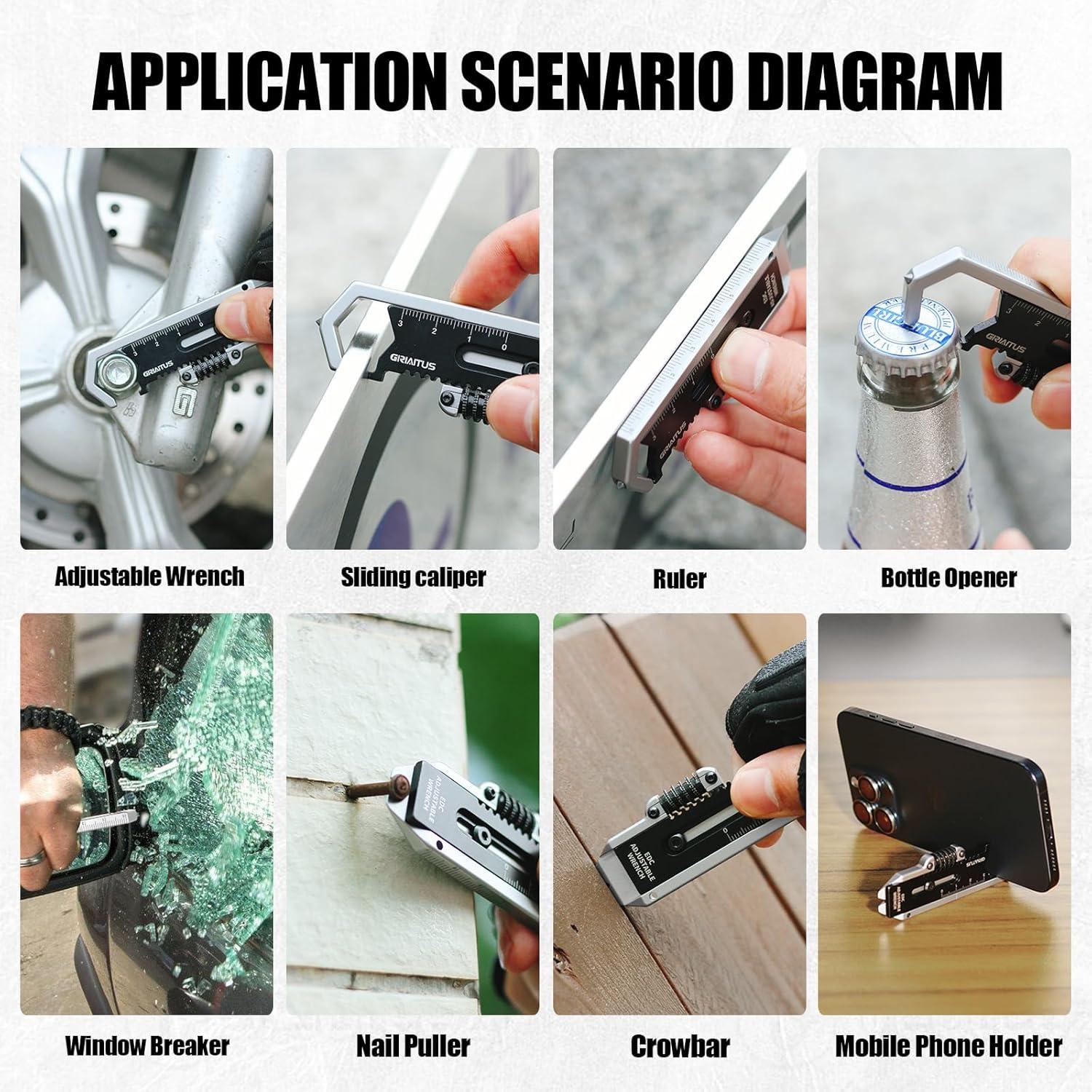 Llave Multiherramienta GIRIAITUS 9 en 1 Compacta de Acero