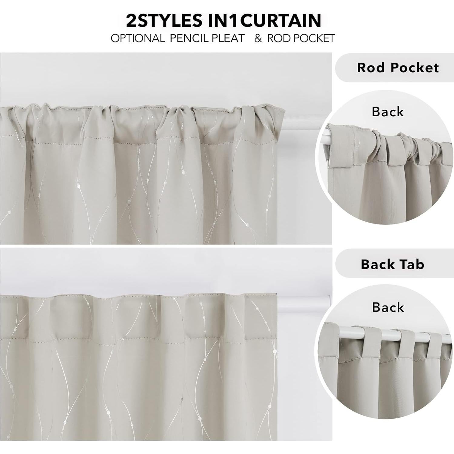 Cortinas Blackout Deconovo 132x183 cm 2 Paneles Beige