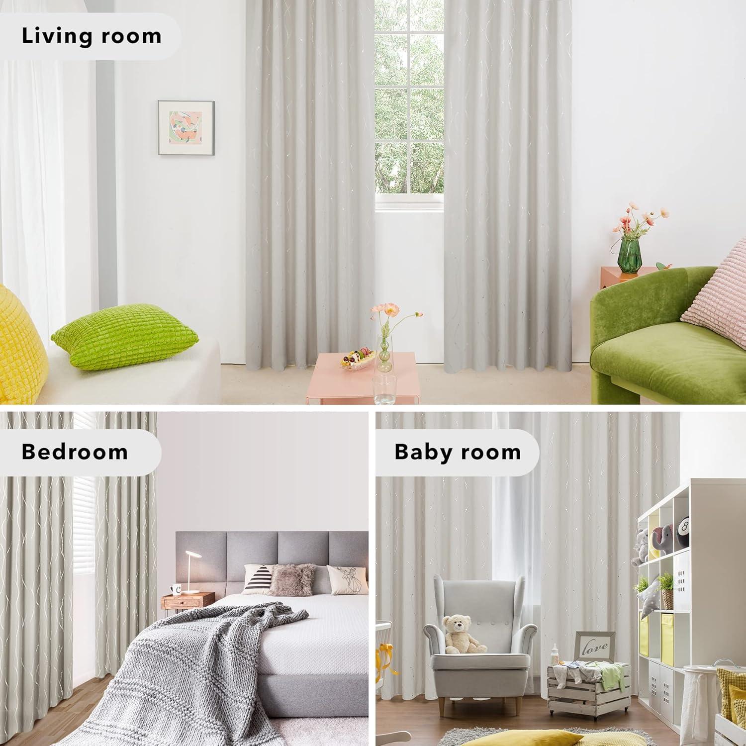 Cortinas Blackout Deconovo 132x183 cm 2 Paneles Beige