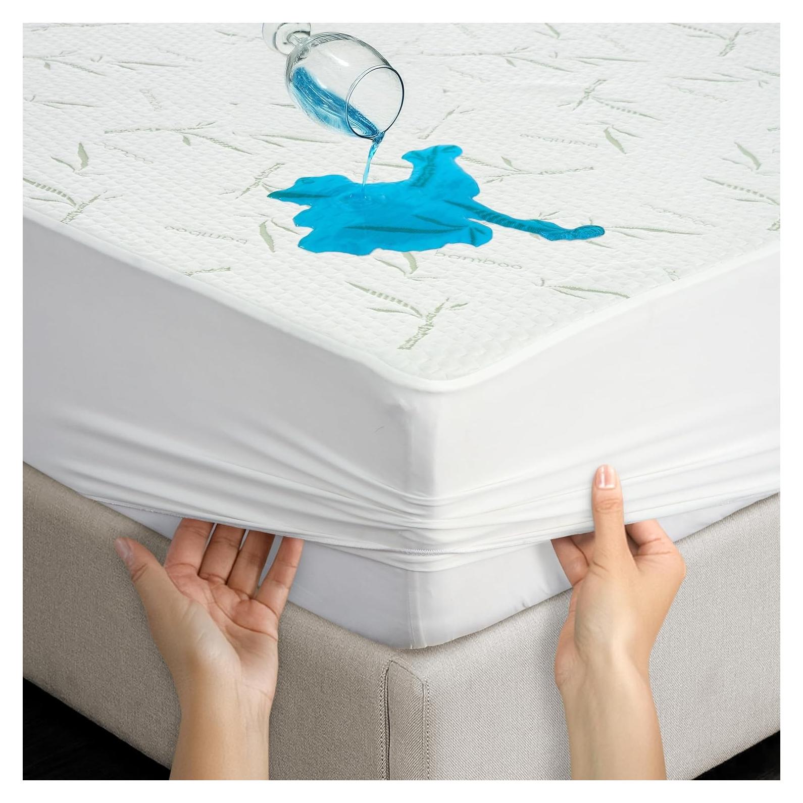 Protector de Colchón Twin Hannah Linen Impermeable Viscosa Bambú