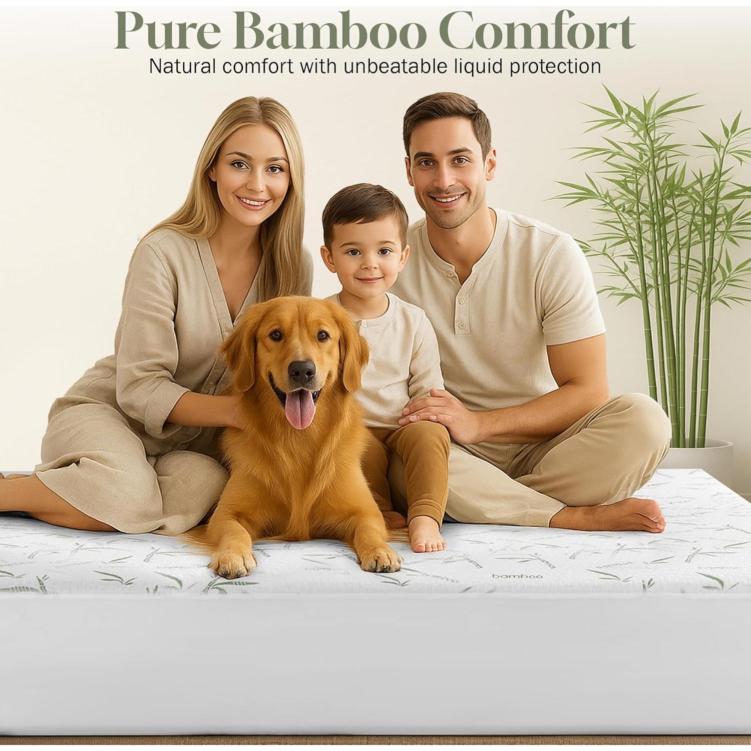 Protector de Colchón Twin Hannah Linen Impermeable Viscosa Bambú