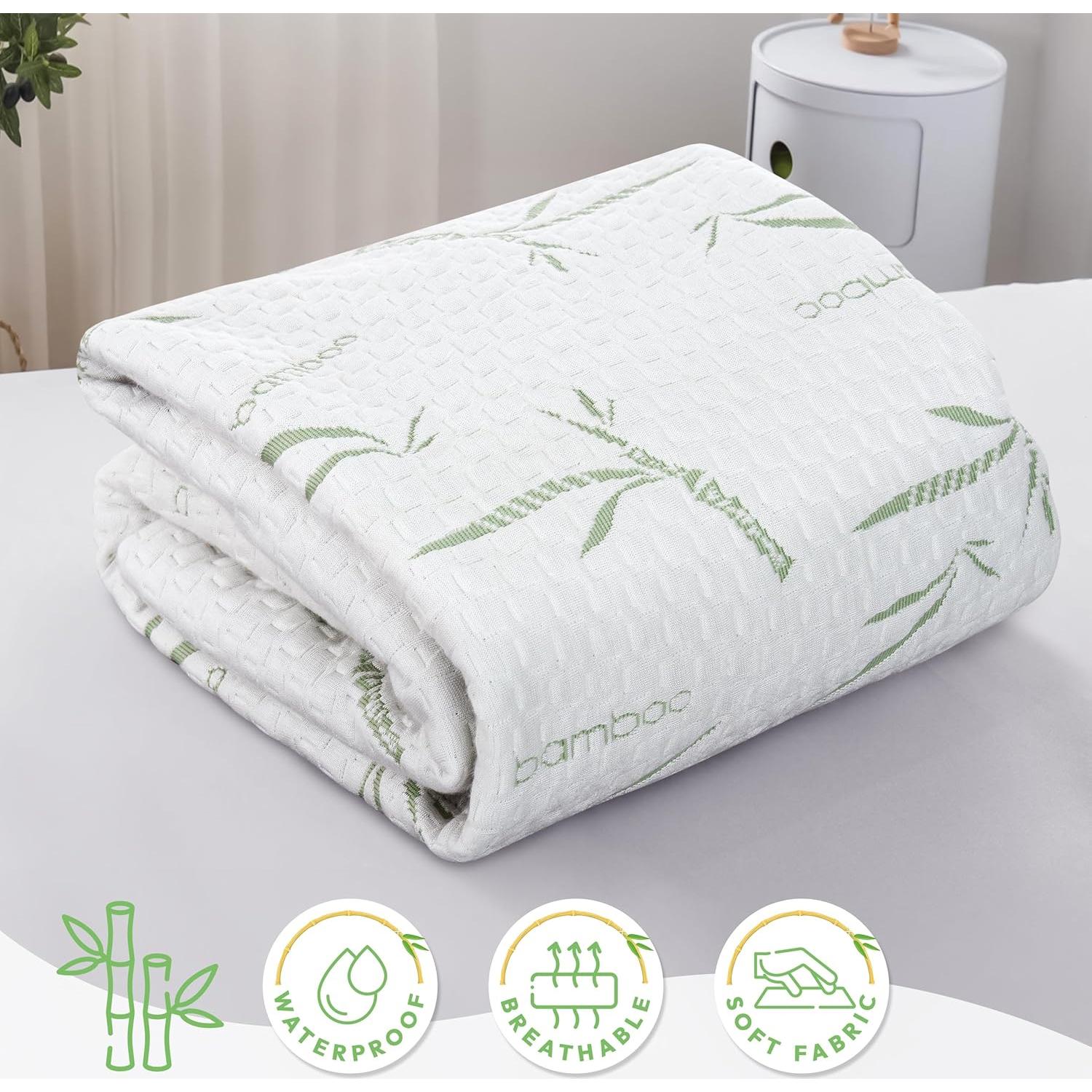 Protector de Colchón Twin Hannah Linen Impermeable Viscosa Bambú