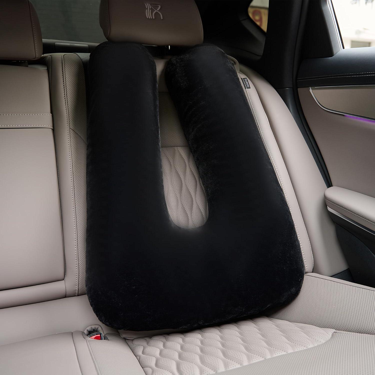 Almohada de Viaje BGZBGZ para Niños y Adultos, Soporte Cuello, Negra