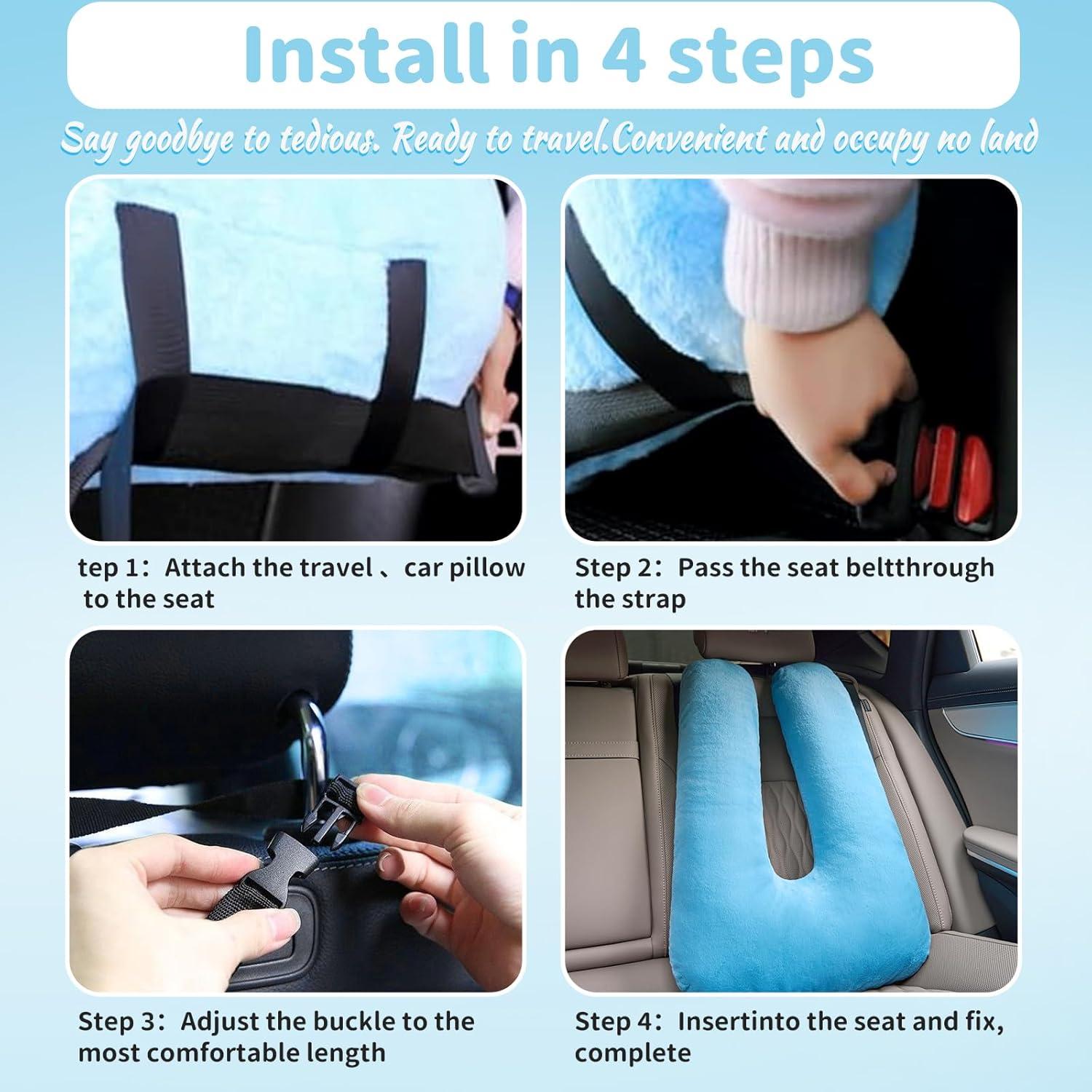 Almohada de Viaje BGZBGZ para Niños y Adultos, Soporte Cuello, Negra