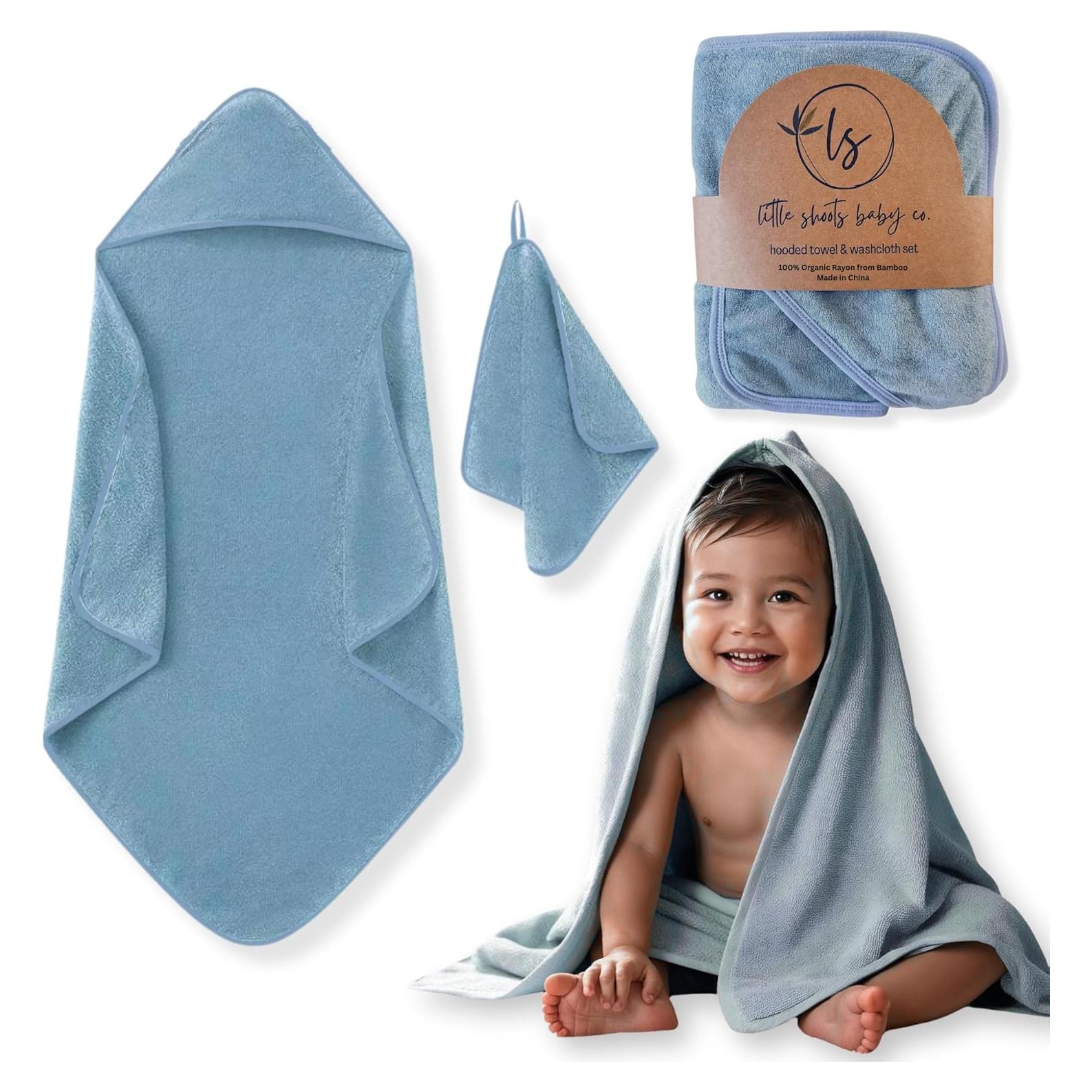 Juego de Toalla y Paño con Capucha Little Shoots 100% Rayón