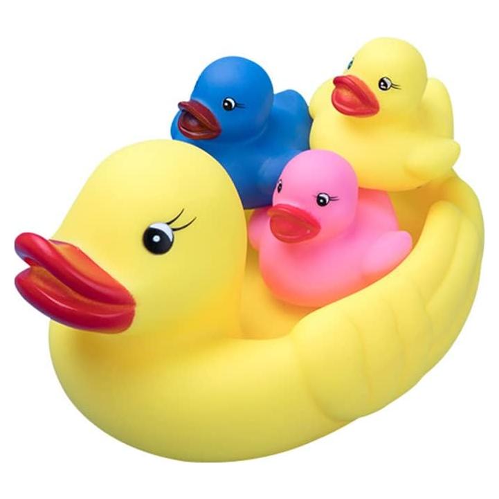 Juguetes de baño YUERFEILA - Familia de Patos Coloridos 4 Piezas