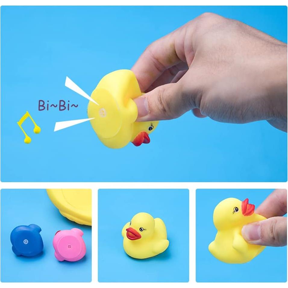 Juguetes de baño YUERFEILA - Familia de Patos Coloridos 4 Piezas