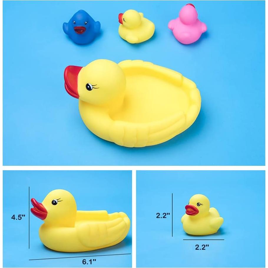 Juguetes de baño YUERFEILA - Familia de Patos Coloridos 4 Piezas