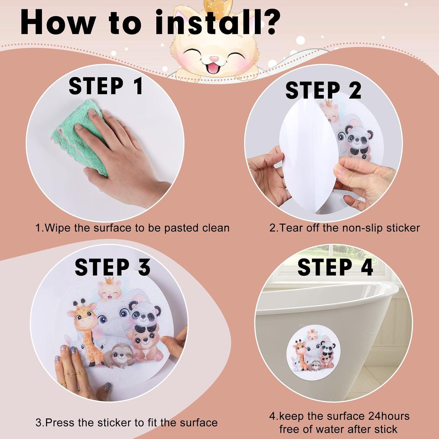 Calcomanías Antideslizantes para Baño XURI 10pcs Animales 19cm