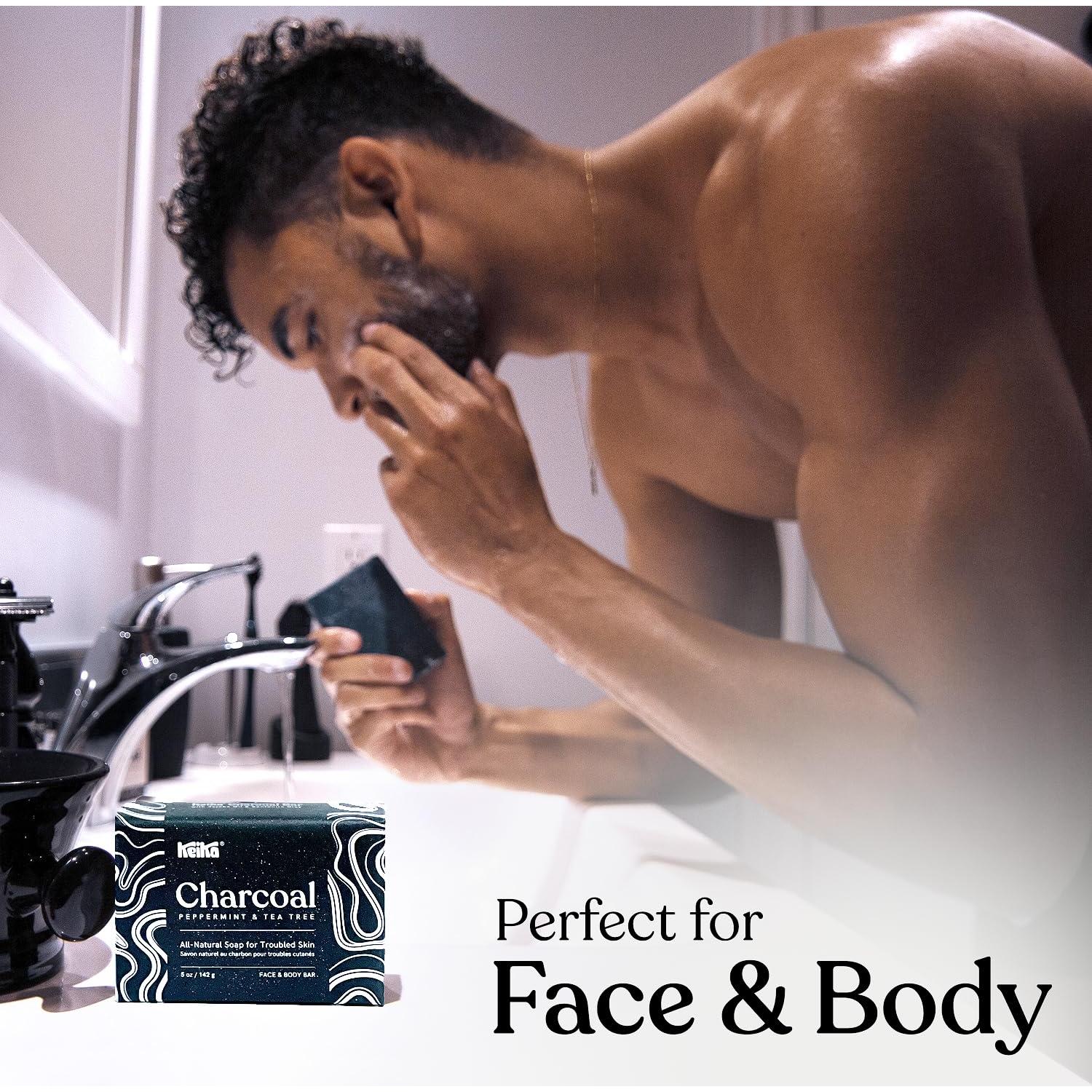 Barra de Jabón de Carbón Keika 142 g para Piel Grasa y Eczema