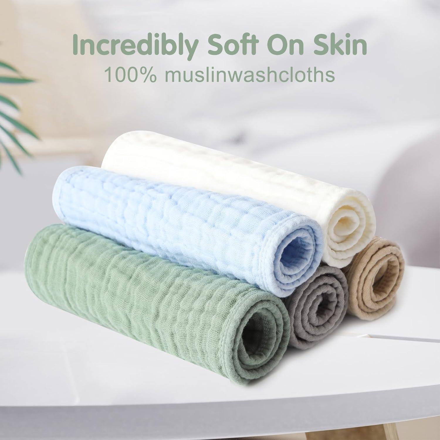 Juego de Paños de Muselina Arnzion 100% Algodón 10 Unidades