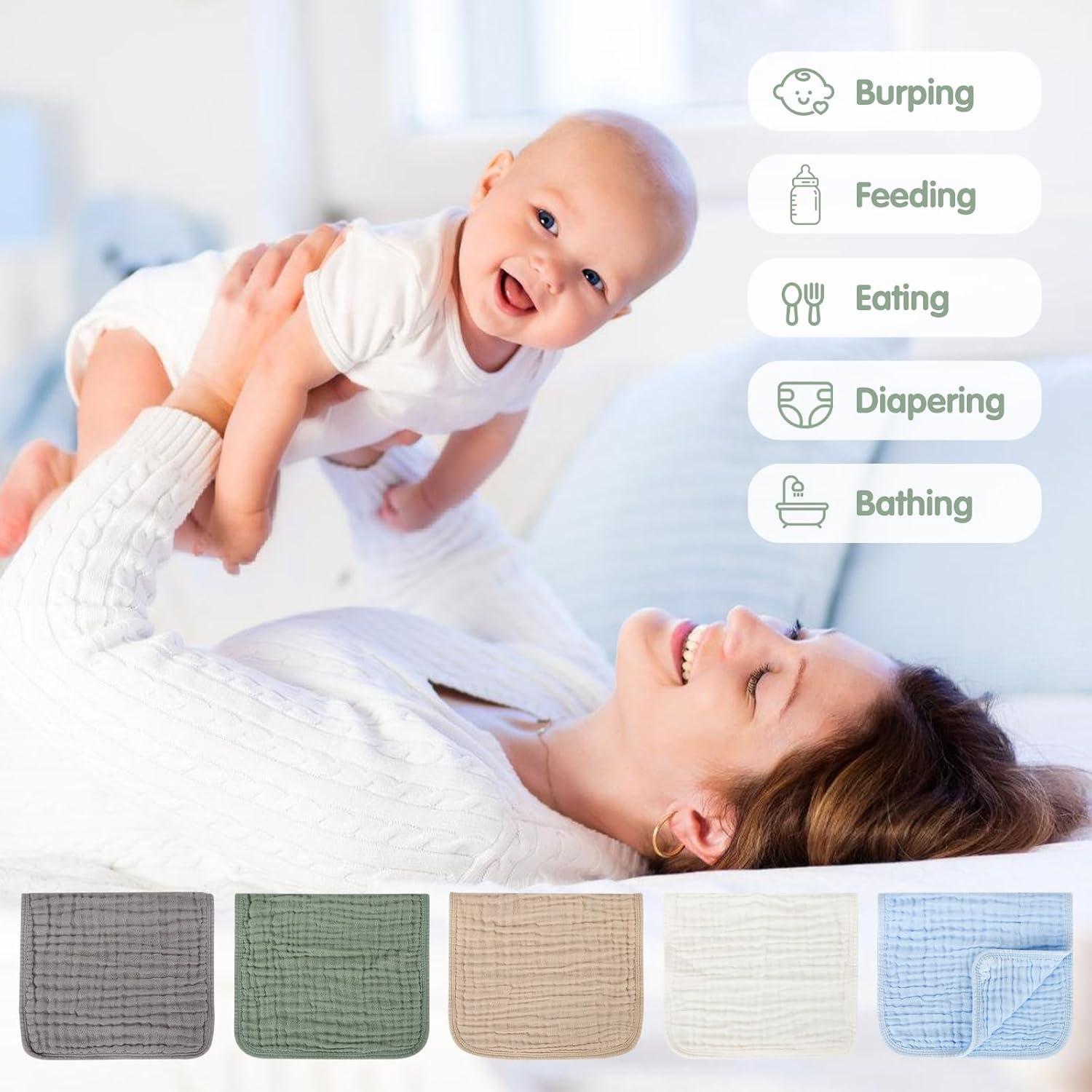 Juego de Paños de Muselina Arnzion 100% Algodón 10 Unidades