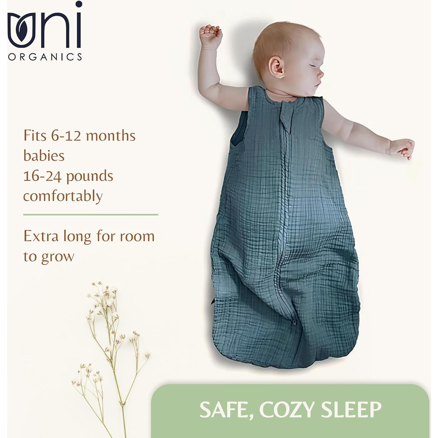 Saco de Sueño Algodón Orgánico Uni Organics 6-12 Meses 1.0 Tog