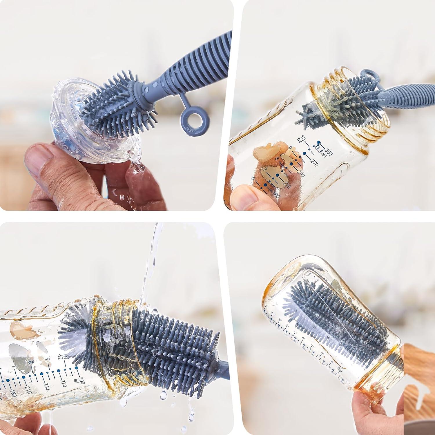 Juego de cepillos de silicona Raymeefa para botellas y popotes