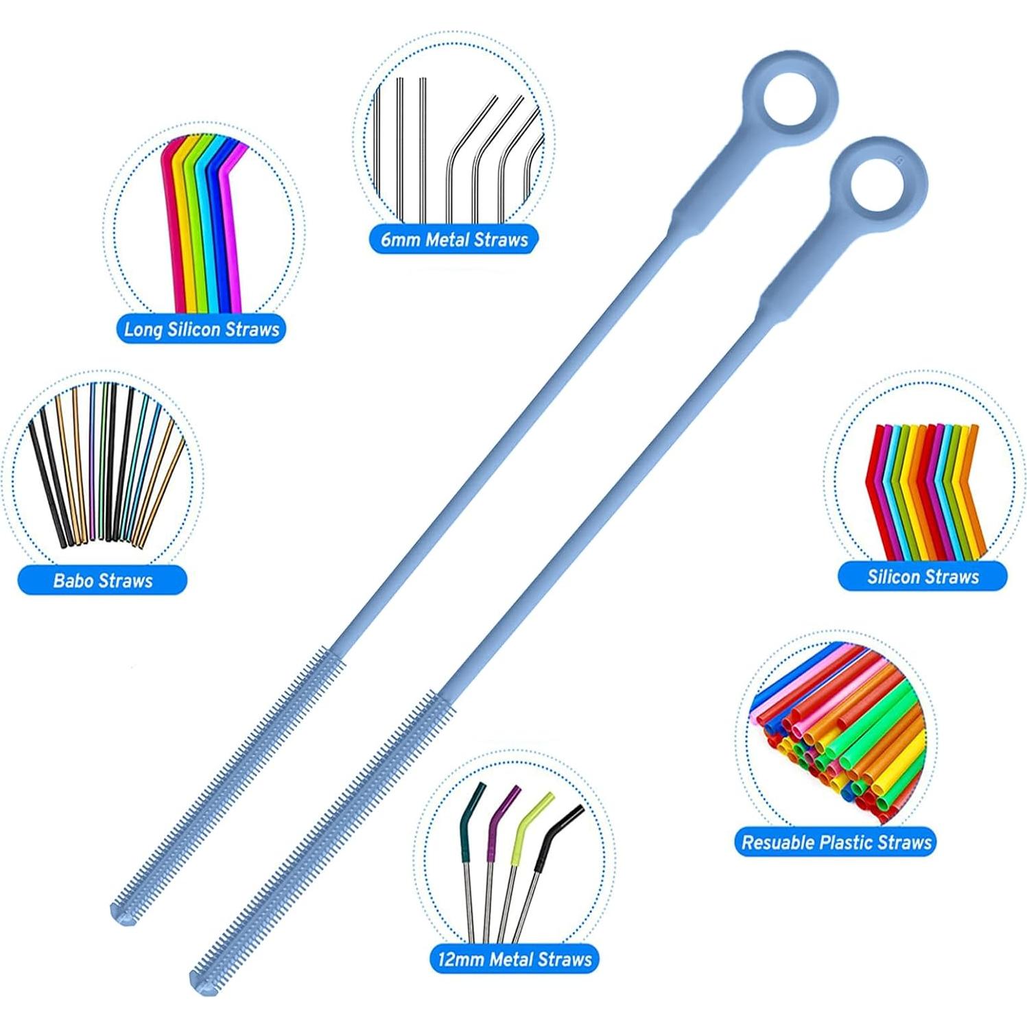 Juego de cepillos de silicona Raymeefa para botellas y popotes