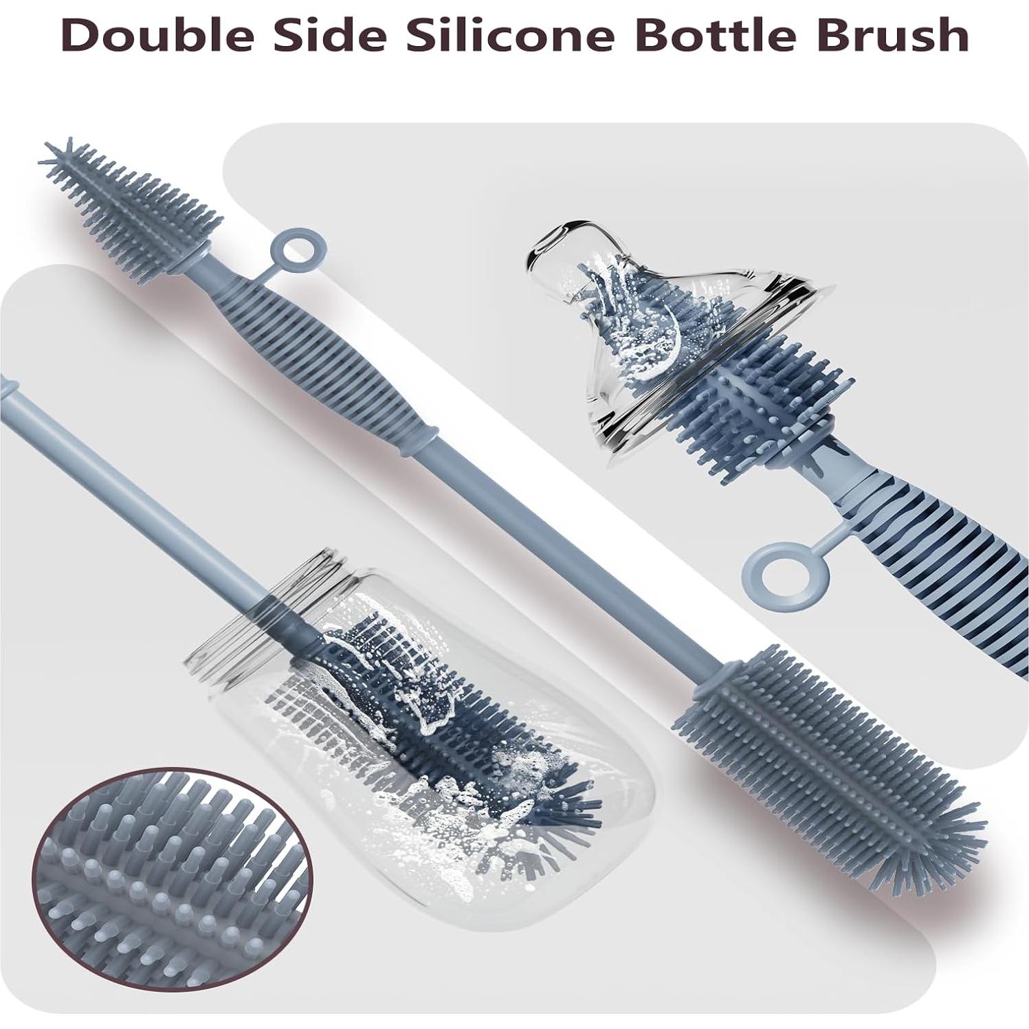 Juego de cepillos de silicona Raymeefa para botellas y popotes
