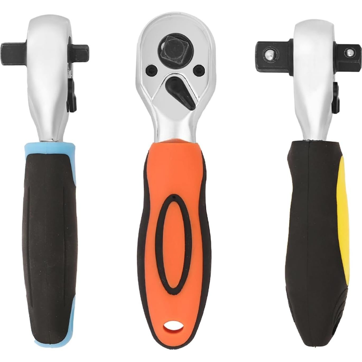 Llave de Carraca Muloo Doble Cabeza 72 Dientes Amarillo